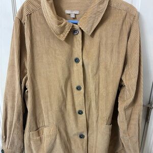Woman Within Tan Corduroy Utility Jacket